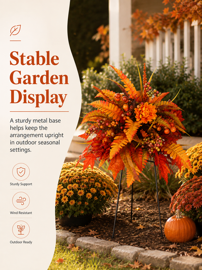 🍂Autumn Harvest Floral Garden Stake Arrangement!!!
