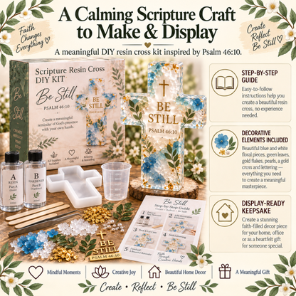 ✝️ Psalms of Comfort & Strength Resin Cross DIY Kit