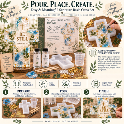 ✝️ Psalms of Comfort & Strength Resin Cross DIY Kit
