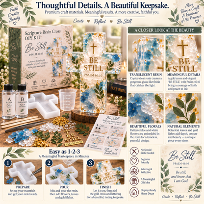 ✝️ Psalms of Comfort & Strength Resin Cross DIY Kit