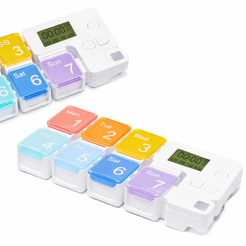 Noomoriey™ 7-Day Weekly Pill Box with Alarm Reminder👩‍⚕️🌈