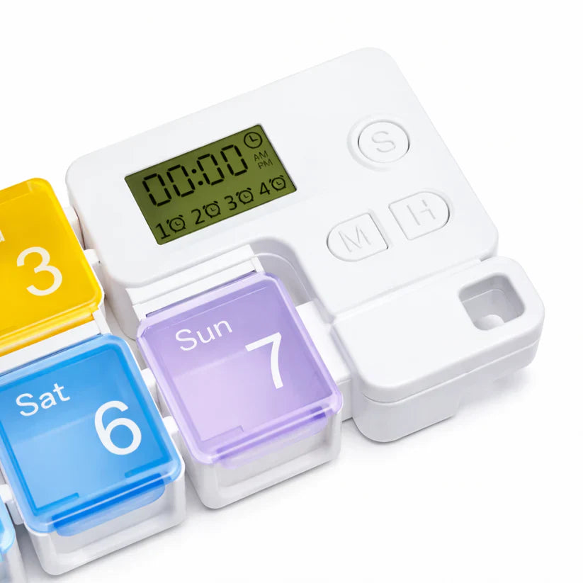 Noomoriey™ 7-Day Weekly Pill Box with Alarm Reminder👩‍⚕️🌈