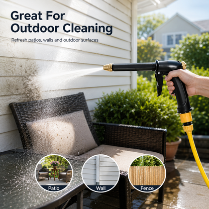 Portable High Pressure Water Sprayer, Adjustable Garden Hose Nozzle Sprayer