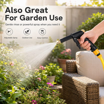 Portable High Pressure Water Sprayer, Adjustable Garden Hose Nozzle Sprayer