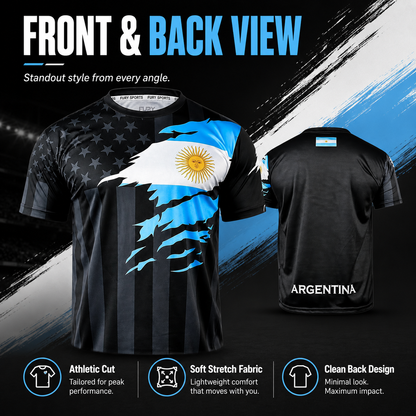USA x Argentina Fusion Soccer Jersey – Premium Fan Edition | Lightweight Breathable Athletic Football Shirt for Match Day & Everyday Wear