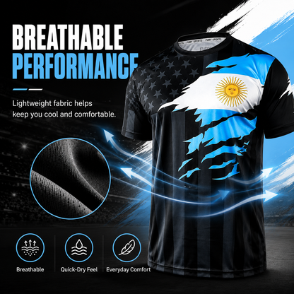 USA x Argentina Fusion Soccer Jersey – Premium Fan Edition | Lightweight Breathable Athletic Football Shirt for Match Day & Everyday Wear
