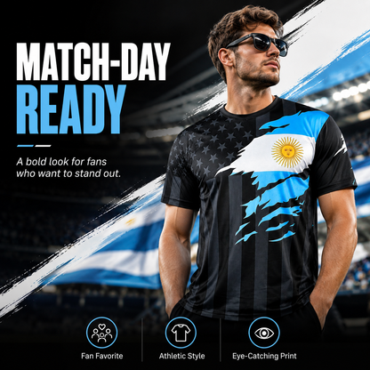 USA x Argentina Fusion Soccer Jersey – Premium Fan Edition | Lightweight Breathable Athletic Football Shirt for Match Day & Everyday Wear
