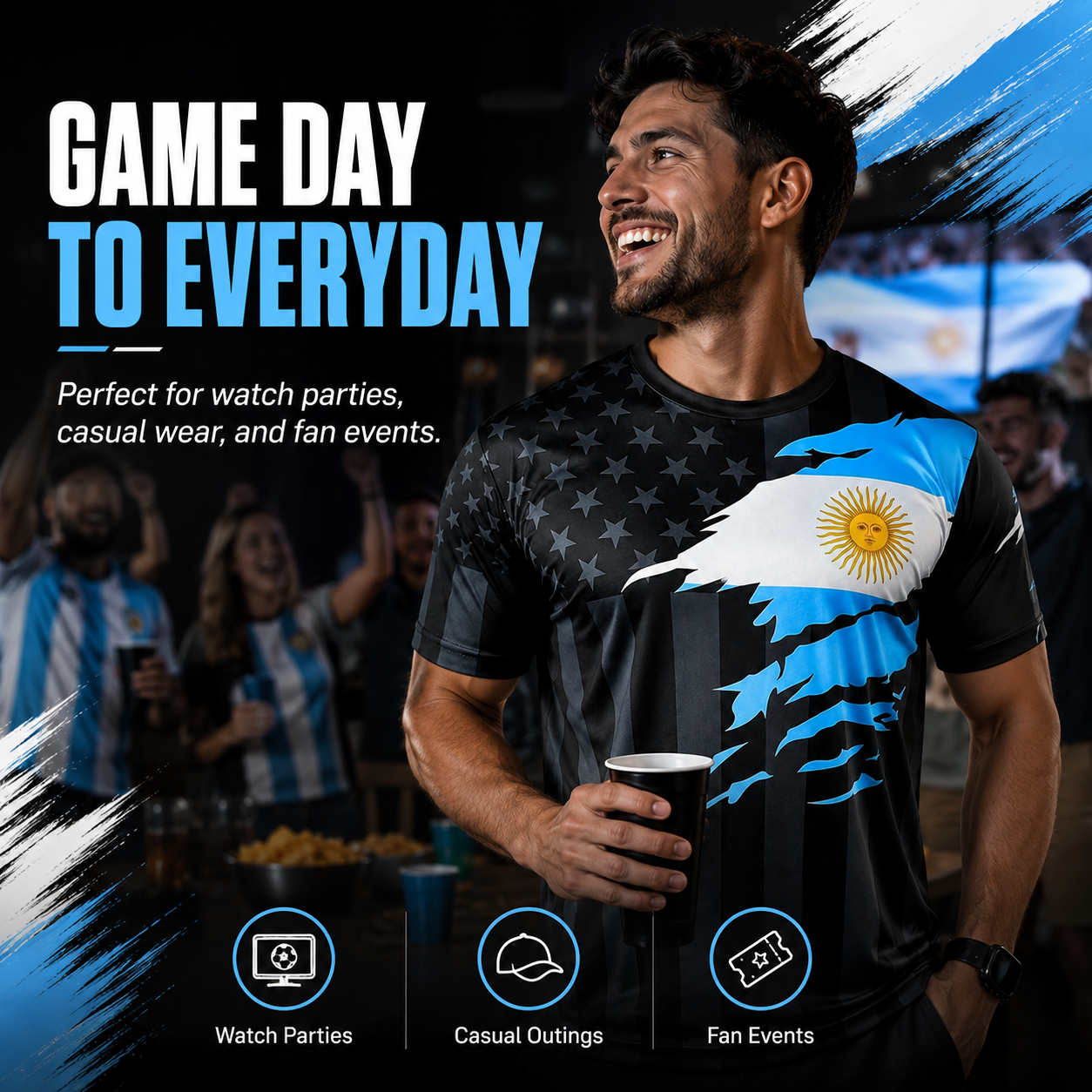 USA x Argentina Fusion Soccer Jersey – Premium Fan Edition | Lightweight Breathable Athletic Football Shirt for Match Day & Everyday Wear