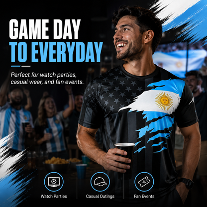 USA x Argentina Fusion Soccer Jersey – Premium Fan Edition | Lightweight Breathable Athletic Football Shirt for Match Day & Everyday Wear