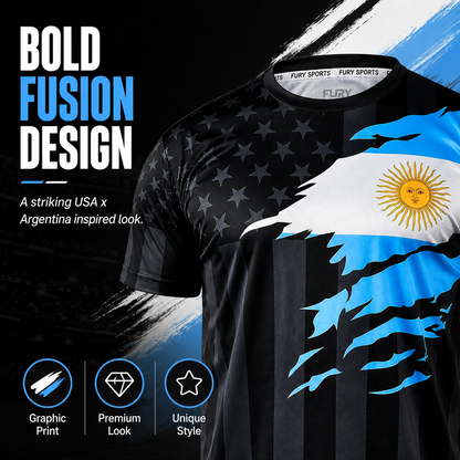 USA x Argentina Fusion Soccer Jersey – Premium Fan Edition | Lightweight Breathable Athletic Football Shirt for Match Day & Everyday Wear