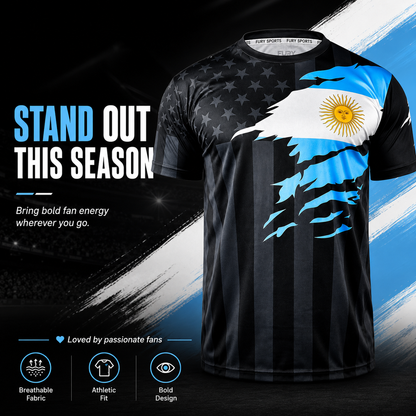 USA x Argentina Fusion Soccer Jersey – Premium Fan Edition | Lightweight Breathable Athletic Football Shirt for Match Day & Everyday Wear