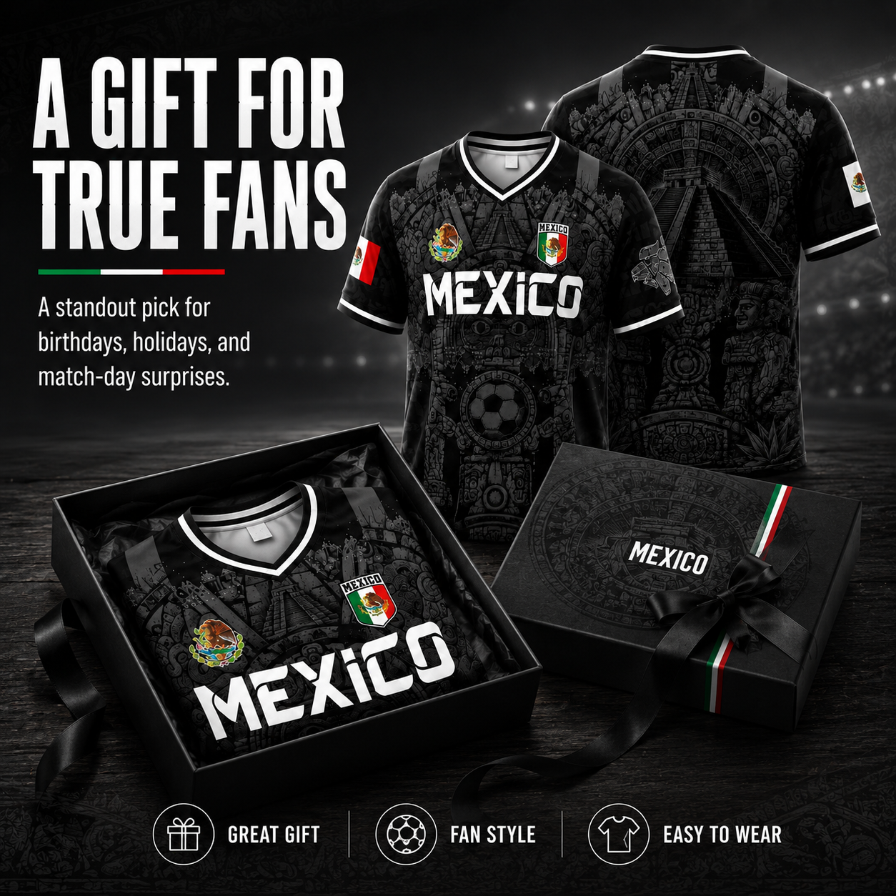 Mexico Virgen de Guadalupe Soccer Jersey for Men – White & Red Retro Football Shirt with Sugar Skull & Aztec Calendar Graphic