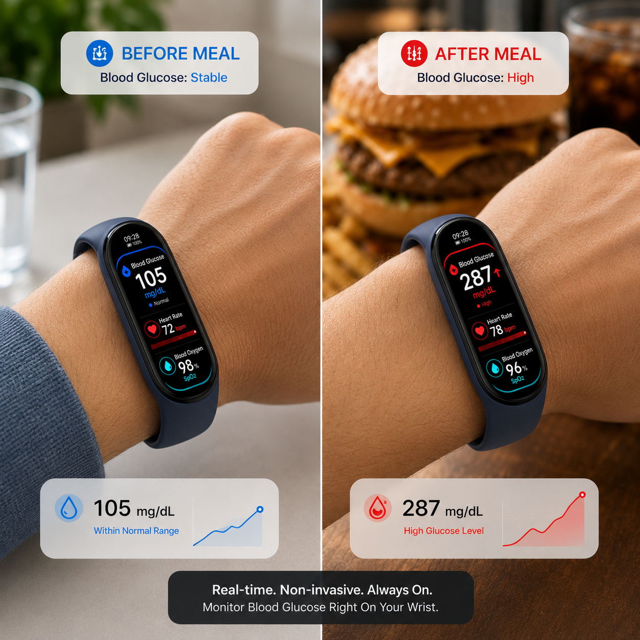 🔥80% OFF Launch Offer 🏆 2026 M9 Non-Invasive Smart Band 📈12 health reports - No-Prick