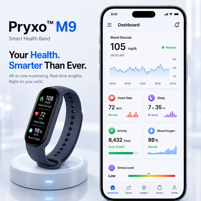 🔥80% OFF Launch Offer 🏆 2026 M9 Non-Invasive Smart Band 📈12 health reports - No-Prick