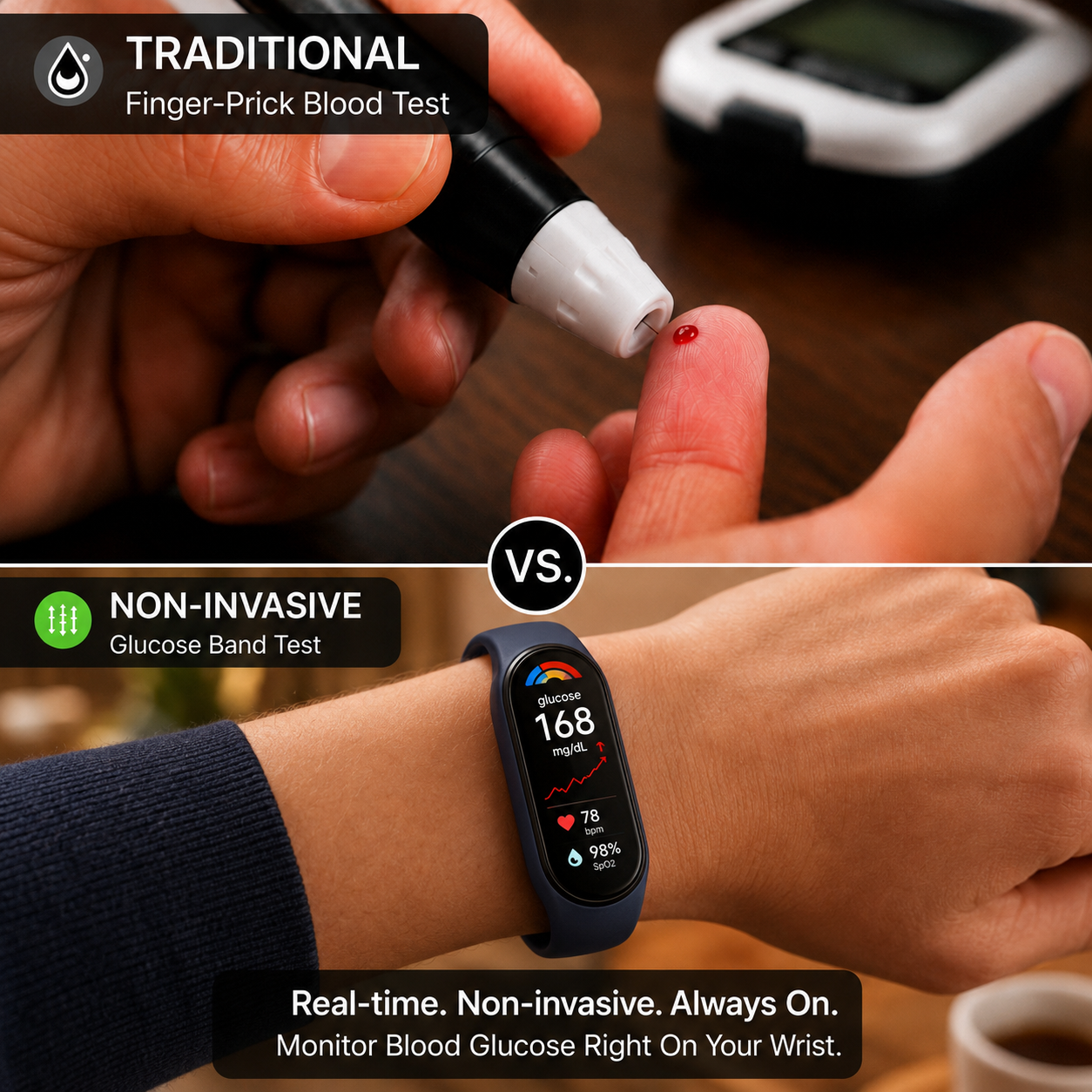 🔥80% OFF Launch Offer 🏆 2026 M9 Non-Invasive Smart Band 📈12 health reports - No-Prick
