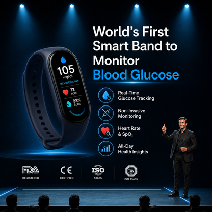 🔥80% OFF Launch Offer 🏆 2026 M9 Non-Invasive Smart Band 📈12 health reports - No-Prick