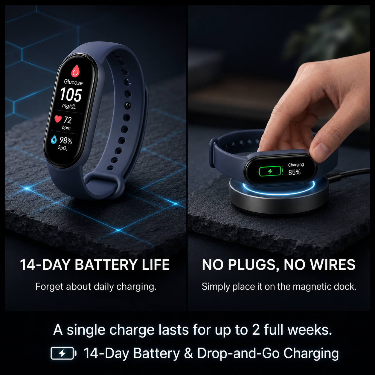 🔥80% OFF Launch Offer 🏆 2026 M9 Non-Invasive Smart Band 📈12 health reports - No-Prick