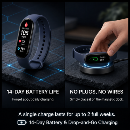 🔥80% OFF Launch Offer 🏆 2026 M9 Non-Invasive Smart Band 📈12 health reports - No-Prick