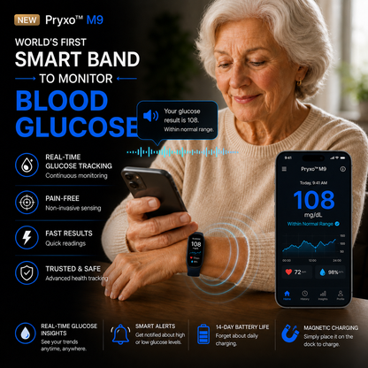 🔥80% OFF Launch Offer 🏆 2026 M9 Non-Invasive Smart Band 📈12 health reports - No-Prick