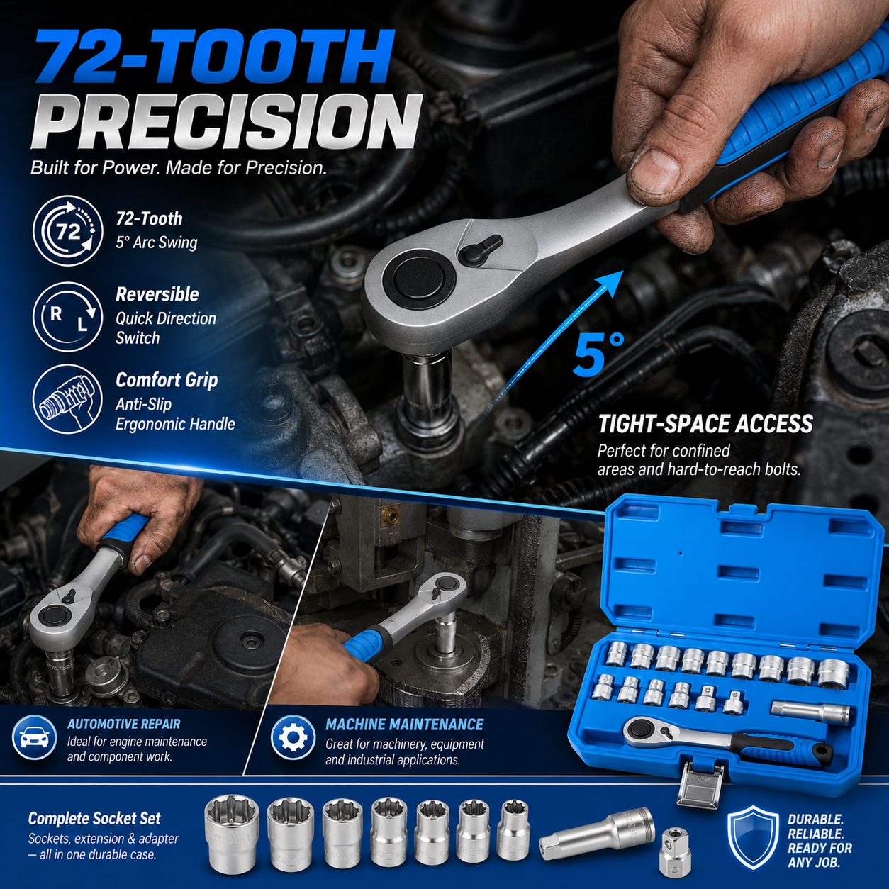 🔥Bestseller｜17-Piece Pass Through Socket Set, Metric 10–24mm