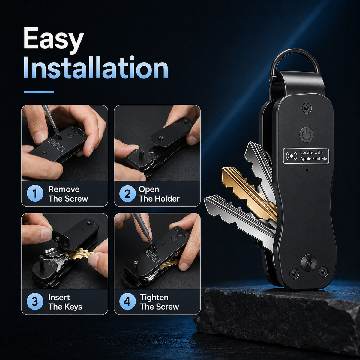 🔥Key Organizer Men's Keychains with Smart Tracker