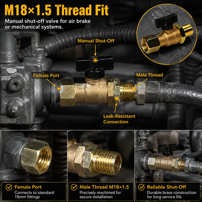 🔥 Bestseller Solid Brass Air Brake Cut Off Valve – Heavy-Duty Truck Repair Part ⚡