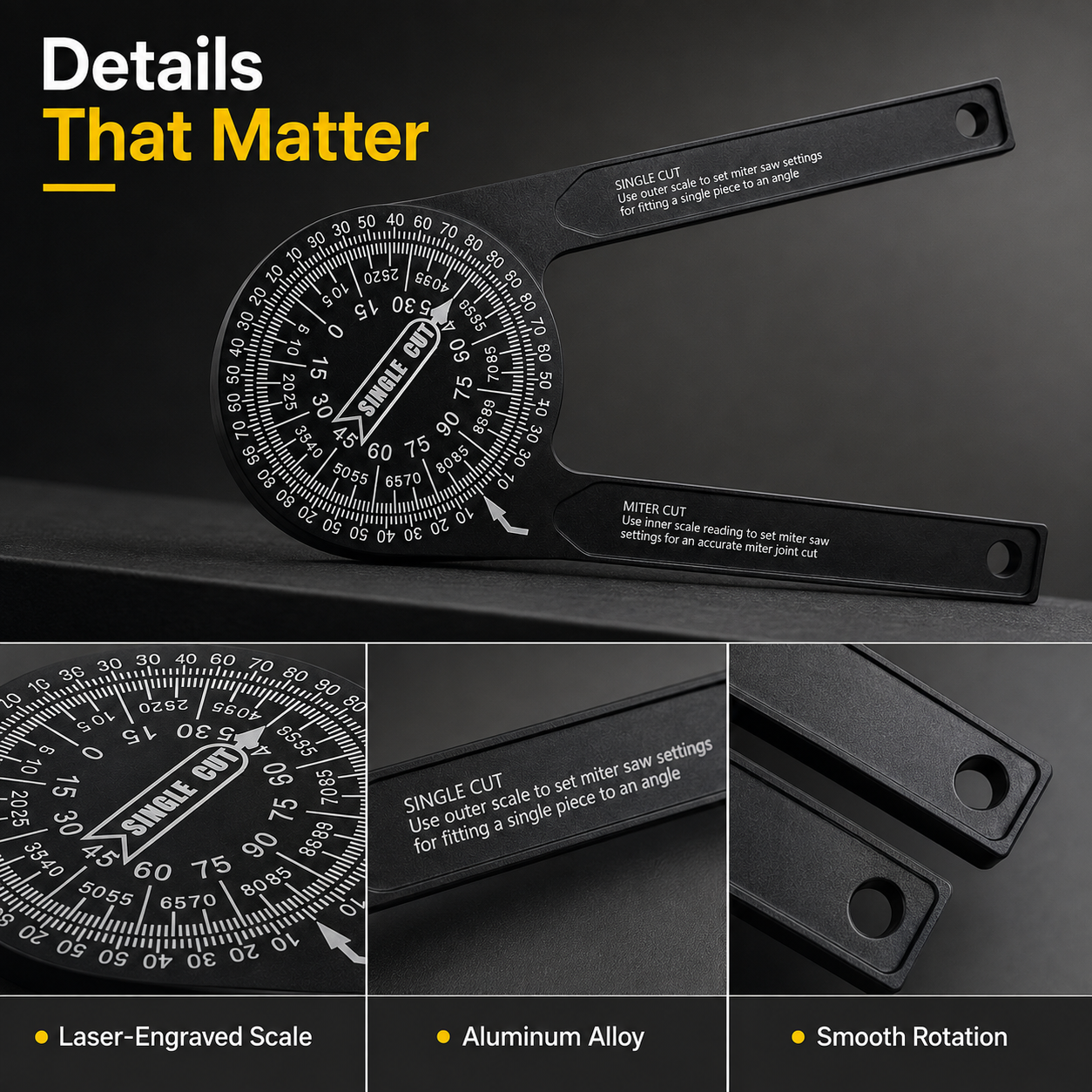 🔥 Bestseller 7-Inch Aluminum Miter Saw Protractor – Rust-Proof Angle Finder Tool ⚡