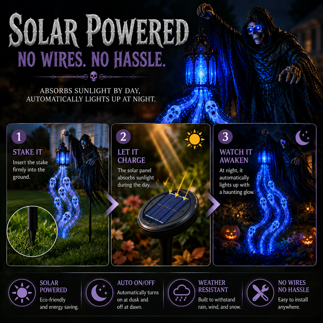 👻Today 49% OFF👻 Grim Reaper Ghost Cascade Halloween Yard Light