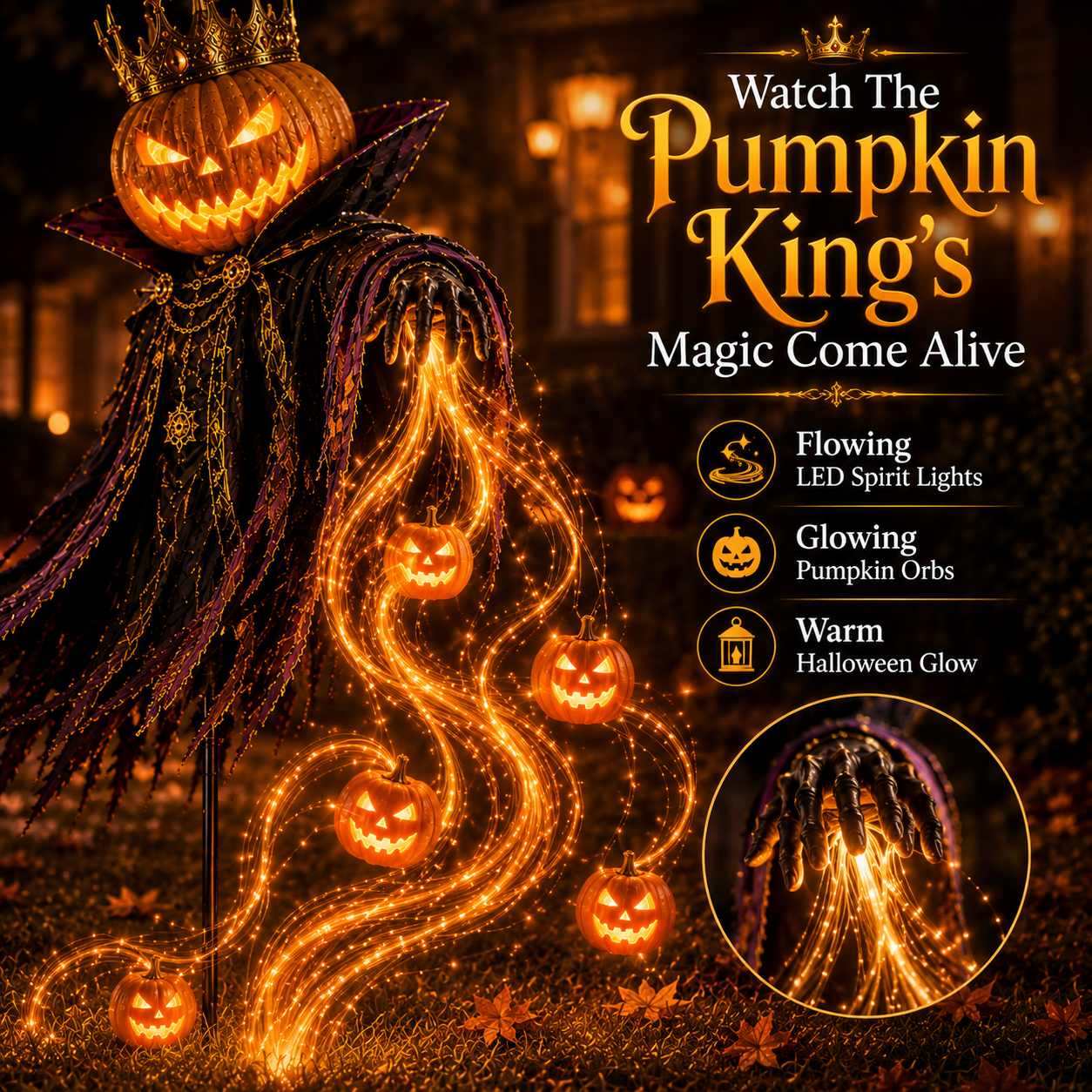 ✨HALLOWEEN SPECIAL • 49% OFF🎃Pumpkin King Awakening™ – Flowing LED Halloween Yard Light