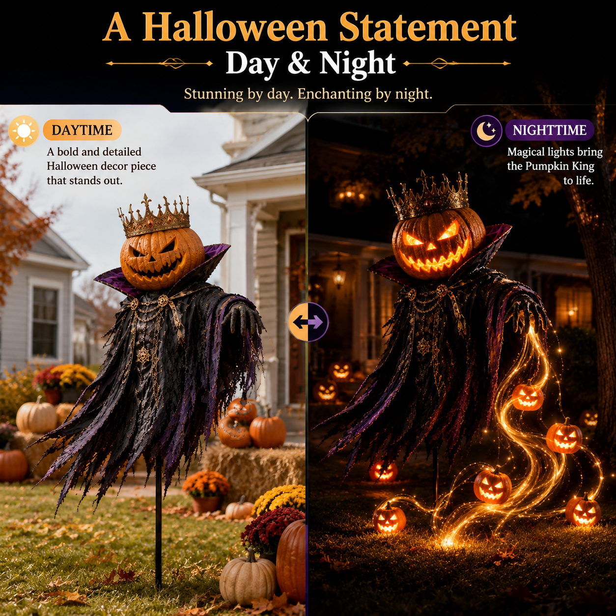 ✨HALLOWEEN SPECIAL • 49% OFF🎃Pumpkin King Awakening™ – Flowing LED Halloween Yard Light
