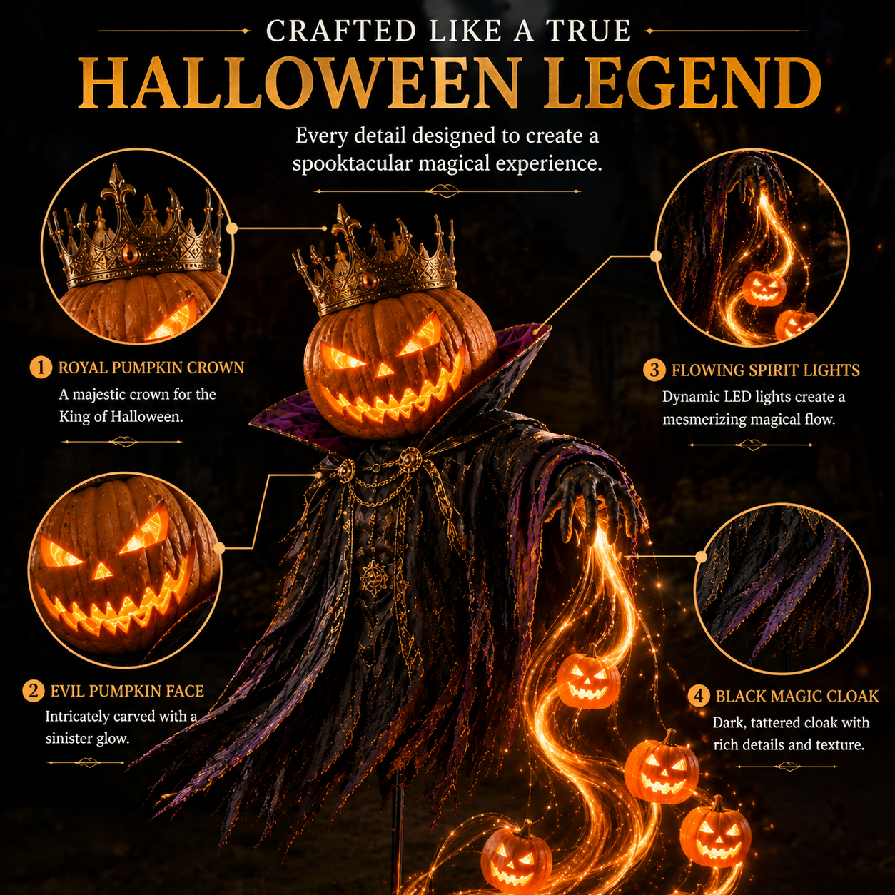 ✨HALLOWEEN SPECIAL • 49% OFF🎃Pumpkin King Awakening™ – Flowing LED Halloween Yard Light