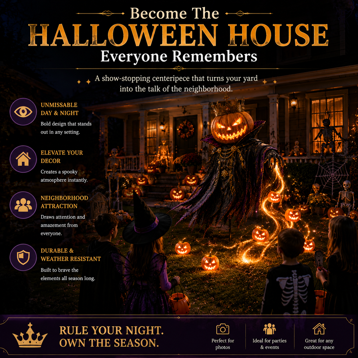 ✨HALLOWEEN SPECIAL • 49% OFF🎃Pumpkin King Awakening™ – Flowing LED Halloween Yard Light