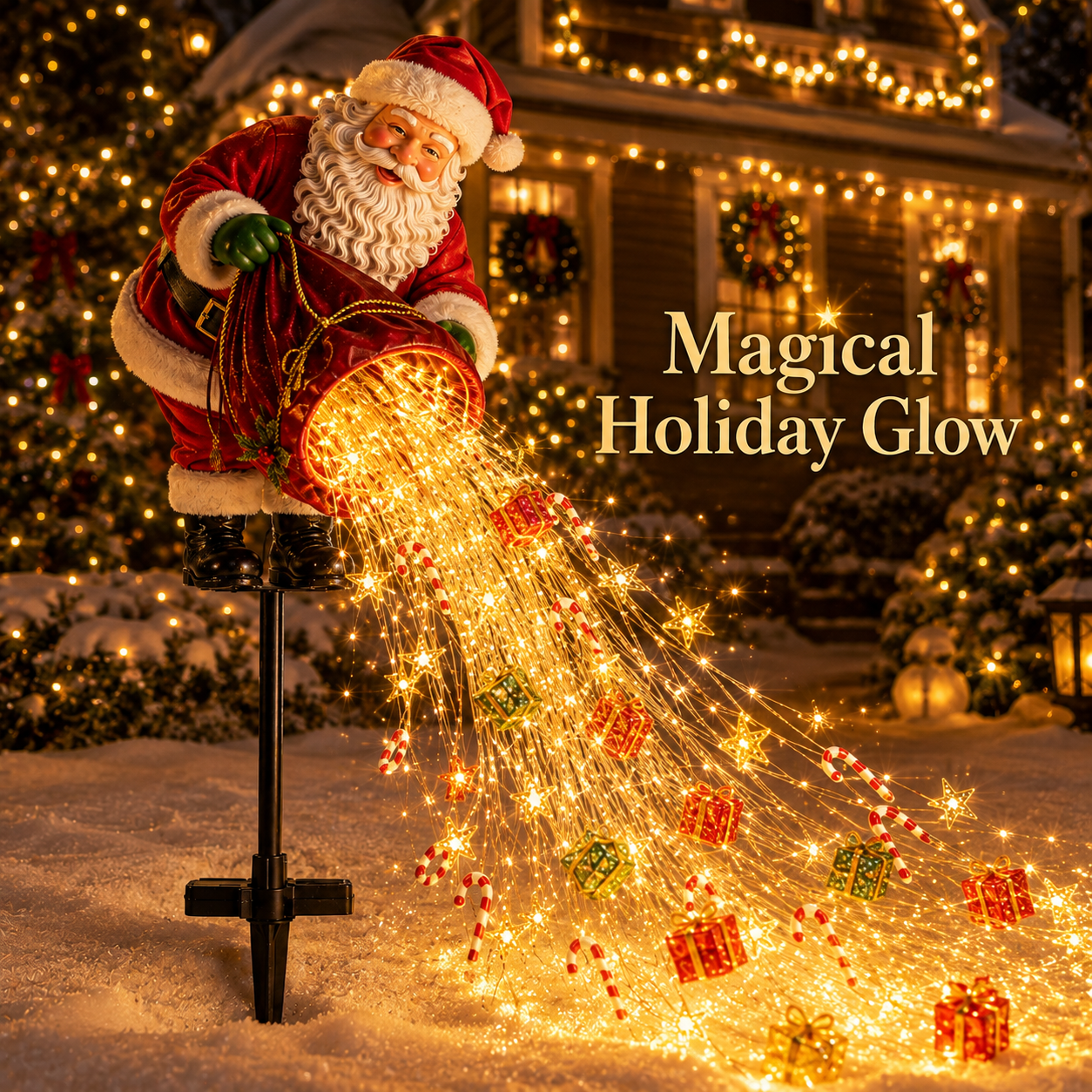 🎅Christmas Early Discount 49% Off 🎁 Santa’s Magic Pour – Flowing LED Christmas Garden Light