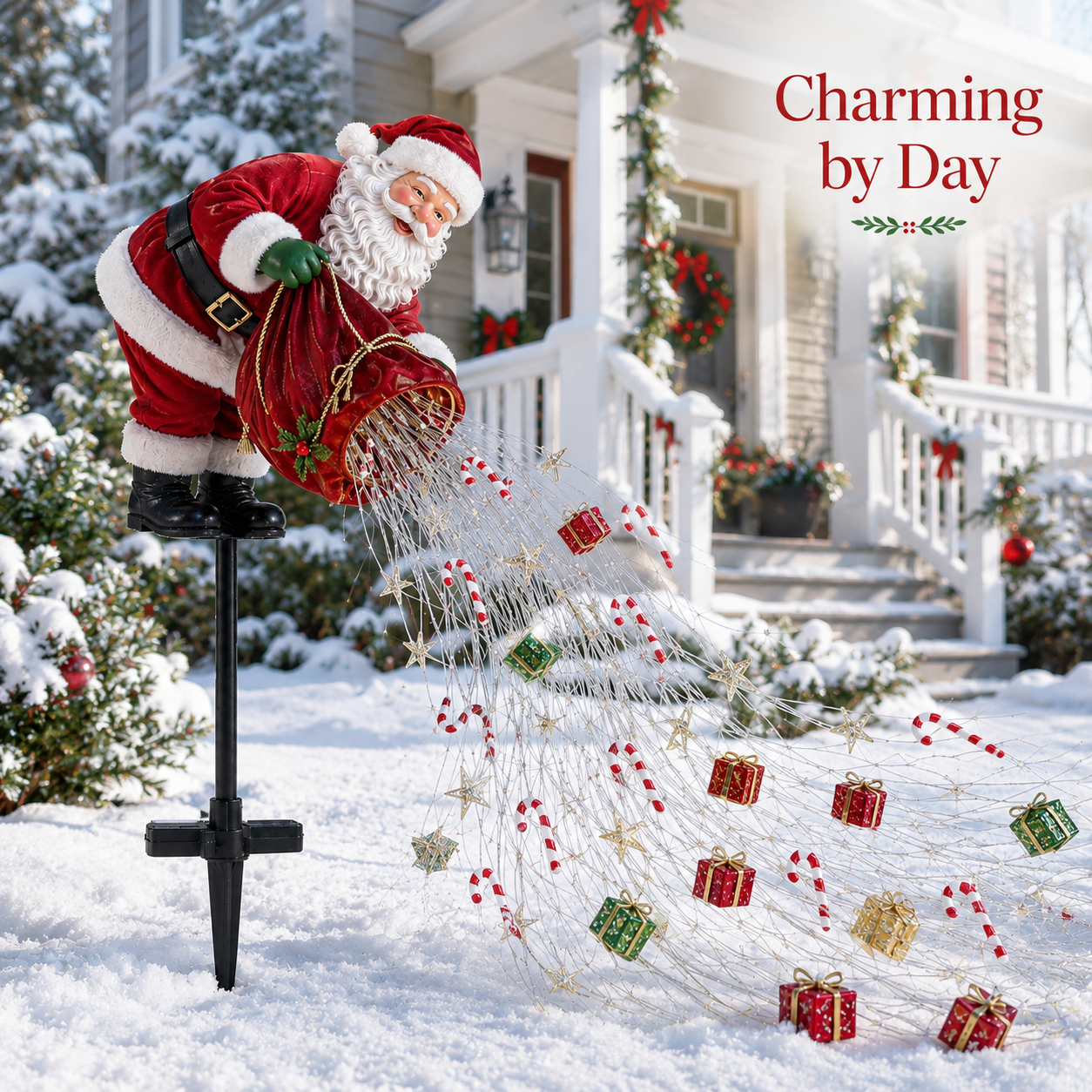 Santa Magic Pour charming daytime Christmas garden decor