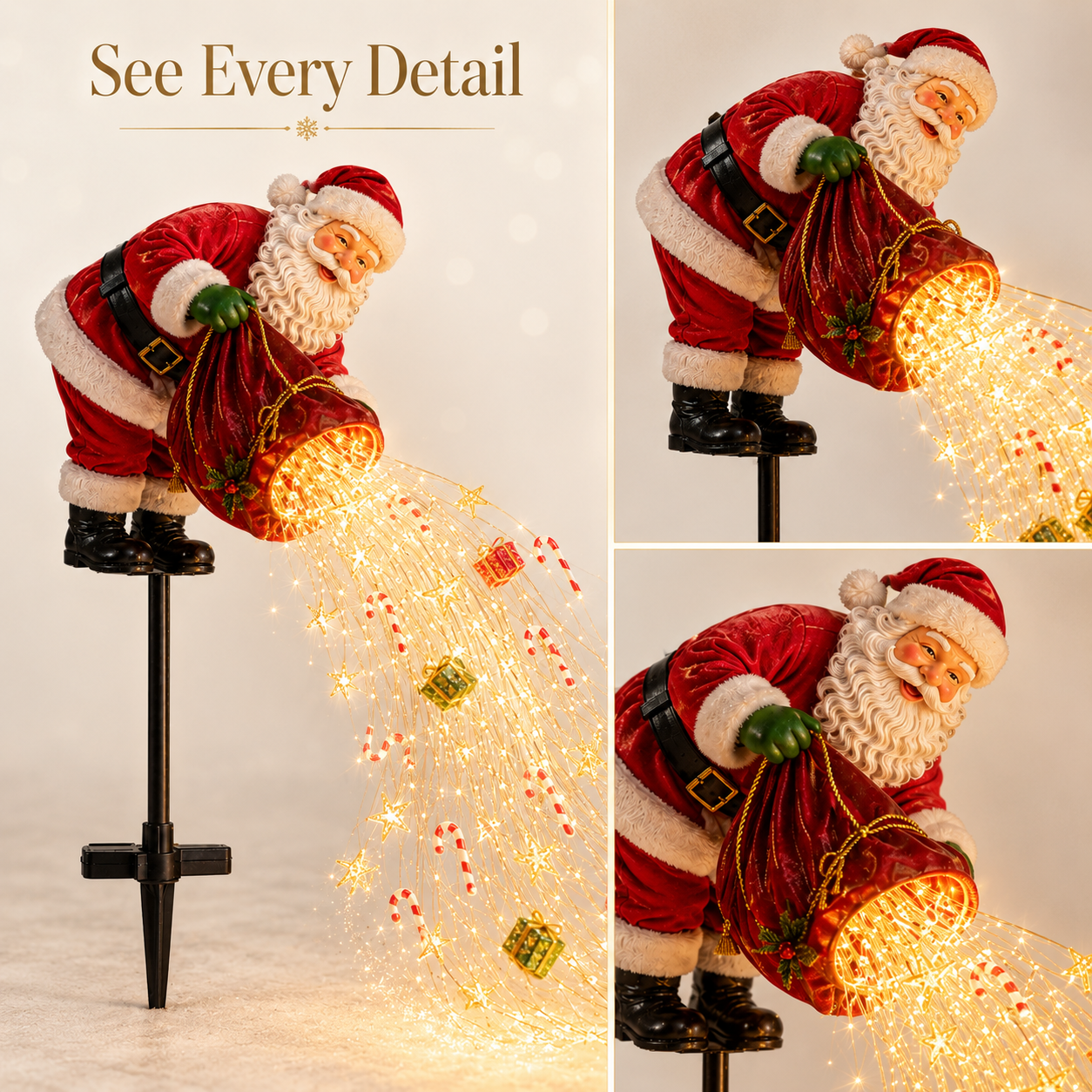 Santa Magic Pour Christmas light detail view