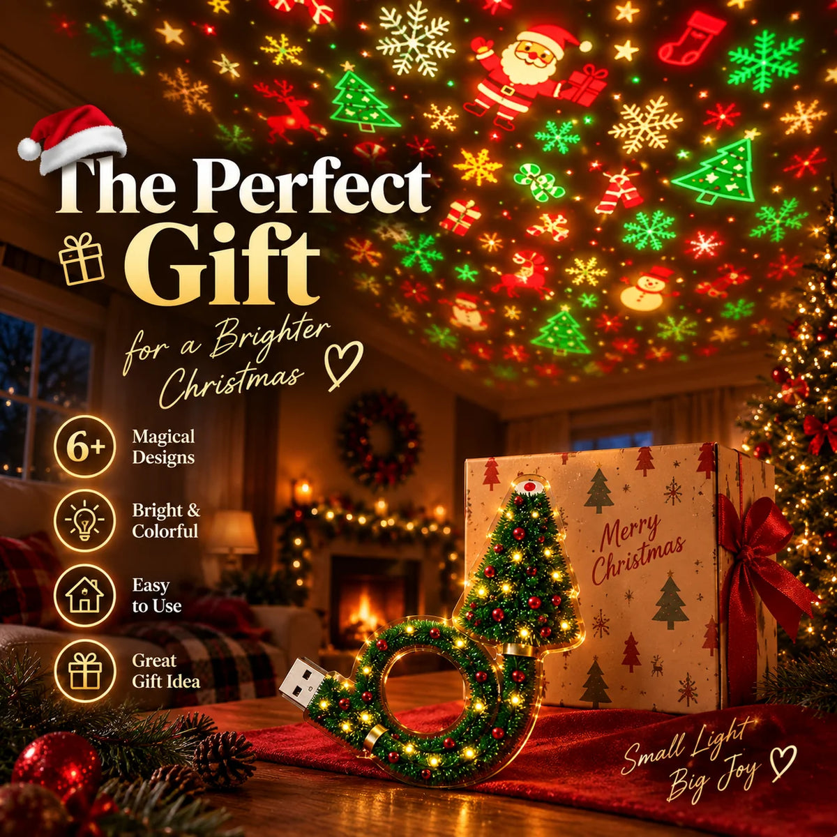 🆕 New Arrival | #1 Best-Seller 🔥🎄Christmas Ceiling Projector – 6 Magical Light Effects for Instant Holiday Magic ✨