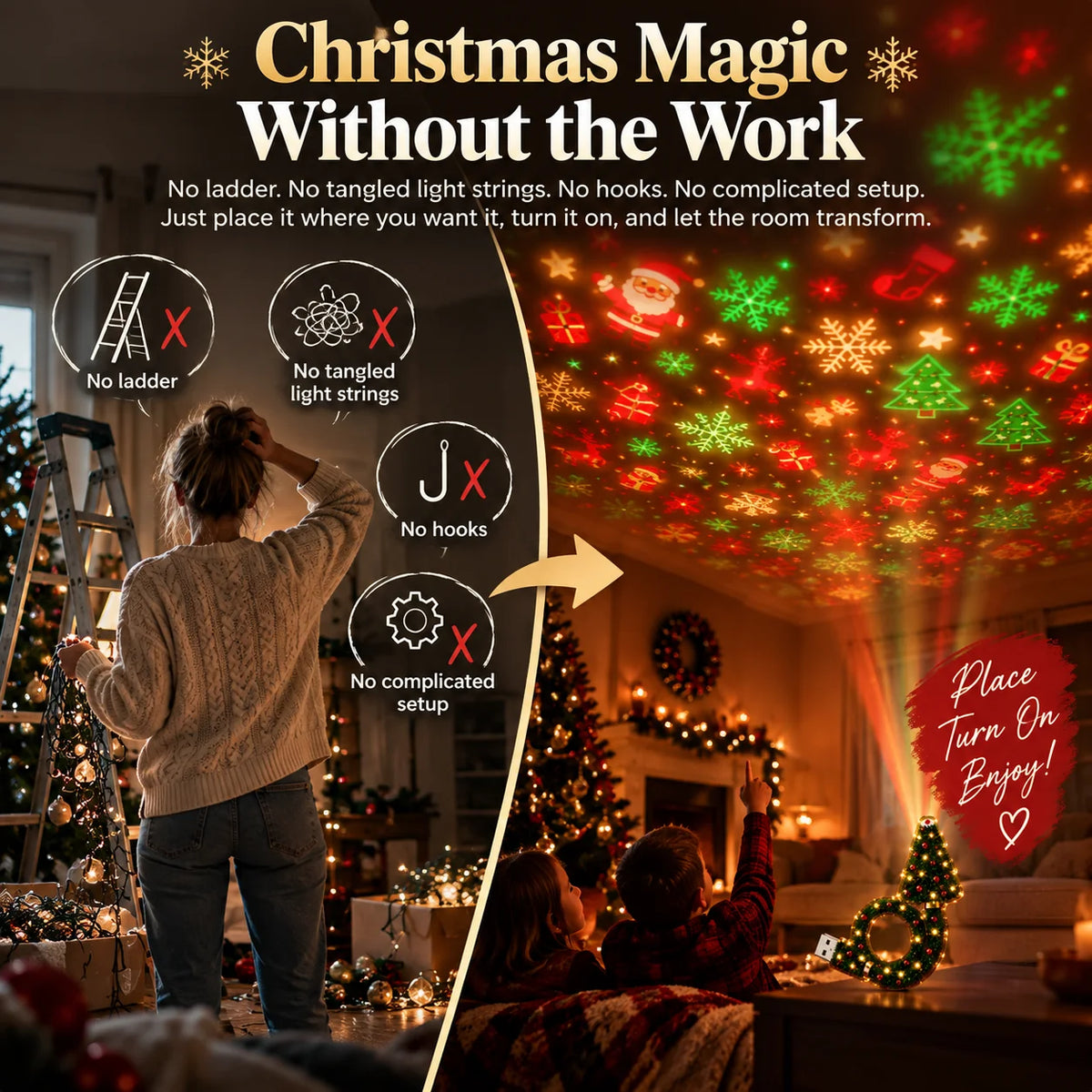 🆕 New Arrival | #1 Best-Seller 🔥🎄Christmas Ceiling Projector – 6 Magical Light Effects for Instant Holiday Magic ✨