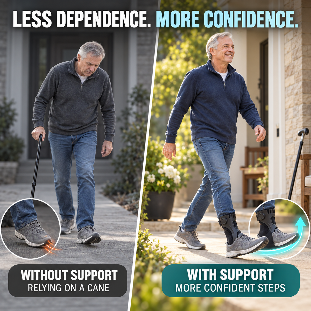 🦶 AFO Foot Drop Support Brace – Toe Lift Ankle Foot Support 🚶！！！
