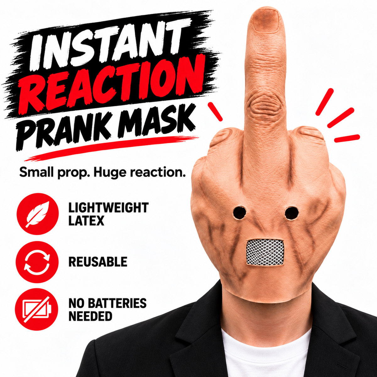 Uncanny Smile Reaction Mask – Halloween Prank & Party Mask