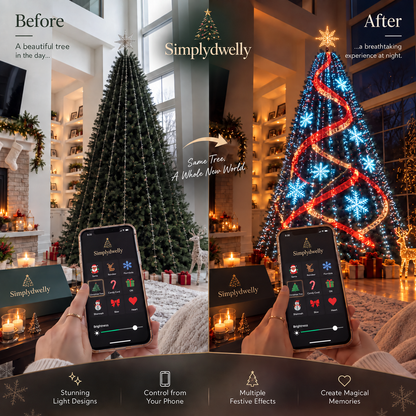 🎄 Smart Animated Christmas Tree Lights | App-Controlled LED Holiday Display ✨