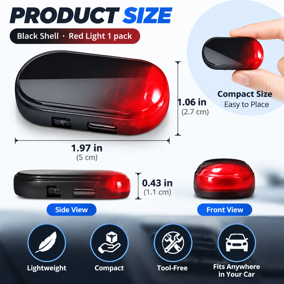 Solar-Powered Anti-Theft Car Alarm & Warning LED Light 🚨