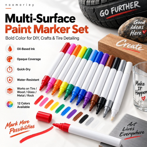 Waterproof Permanent Paint Marker – Multi-Surface Industrial Marking Pen for Tires, Metal, Stone & More