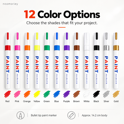Waterproof Permanent Paint Marker – Multi-Surface Industrial Marking Pen for Tires, Metal, Stone & More