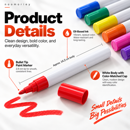 Waterproof Permanent Paint Marker – Multi-Surface Industrial Marking Pen for Tires, Metal, Stone & More