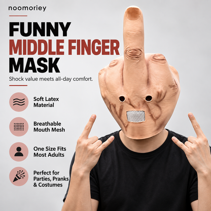 Funny Middle Finger Headpiece – Halloween Prank & Party Costume Prop