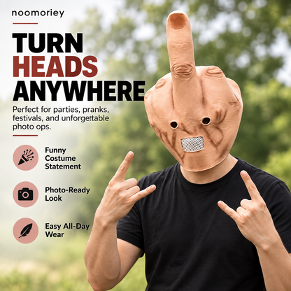 Funny Middle Finger Headpiece – Halloween Prank & Party Costume Prop