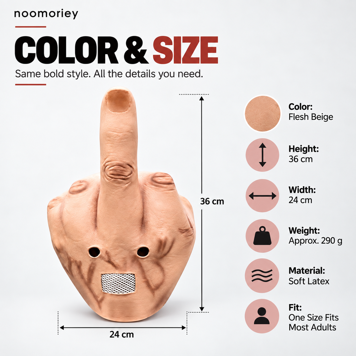 Funny Middle Finger Headpiece – Halloween Prank & Party Costume Prop