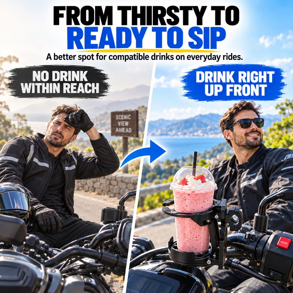 🔥Hot Sale-50%OFF🥤🔄 Foldable & Adjustable Handlebar Drink Holder