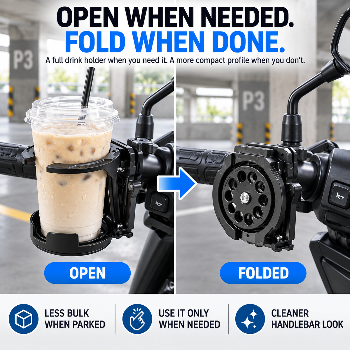 🔥Hot Sale-50%OFF🥤🔄 Foldable & Adjustable Handlebar Drink Holder