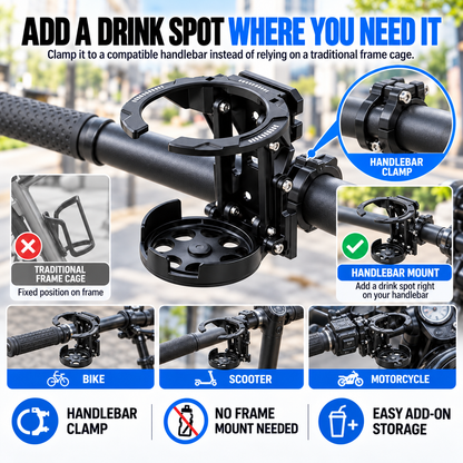 🔥Hot Sale-50%OFF🥤🔄 Foldable & Adjustable Handlebar Drink Holder